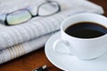 Newspaper, Coffee and Glasses 1