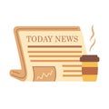 Newspaper with coffee news of the day, vector illustration