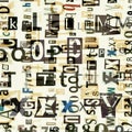 Newspaper collage letters background