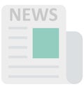 Newspaper Color Isolated Vector Icon which can easily modify or edit