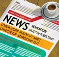 Newspaper and a cup of coffee Royalty Free Stock Photo