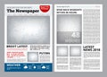 Newspaper design. Headline journal template with place for your text and images layout vector brochure