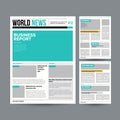 Newspaper Design Template Vector. Modern Newspaper Layout Template. Financial Articles, Business Information. World News Royalty Free Stock Photo