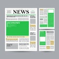 Newspaper Design Template Vector. Financial Articles, Advertising Business Information. World News Economy Headlines Royalty Free Stock Photo