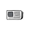 Newspaper doodle icon, vector illustration Royalty Free Stock Photo