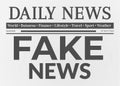 Daily newspaper with fake news headline Royalty Free Stock Photo