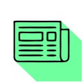 Newspaper flat line icon. Article, press vector illustration Royalty Free Stock Photo