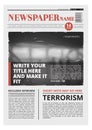 Newspaper front page. Text columns layout template