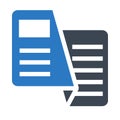 Newspaper glyphs double color icon