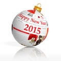 Newspaper happy new year 2015 ball