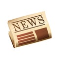 Newspaper with header isolated cartoon design. Tabloid with breaking news vector illustration in flat style. Information