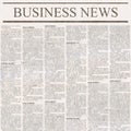 Newspaper with headline Business News and old unreadable text Royalty Free Stock Photo