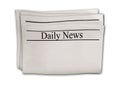 Newspaper with headline Daily News isolated on white background