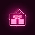 newspaper icon. Elements of Media in neon style icons. Simple icon for websites, web design, mobile app, info graphics Royalty Free Stock Photo