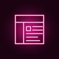 newspaper icon. Elements of web in neon style icons. Simple icon for websites, web design, mobile app, info graphics Royalty Free Stock Photo