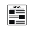 Newspaper icon illustrated in vector on white background Royalty Free Stock Photo