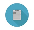 Newspaper icon illustrated in vector on white background Royalty Free Stock Photo