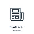 newspaper icon vector from advertising collection. Thin line newspaper outline icon vector illustration Royalty Free Stock Photo