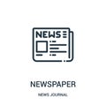 newspaper icon vector from news journal collection. Thin line newspaper outline icon vector illustration. Linear symbol for use on Royalty Free Stock Photo