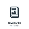 newspaper icon vector from voting elections collection. Thin line newspaper outline icon vector illustration