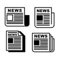 Newspaper Icons Set