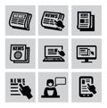 Newspaper icons Royalty Free Stock Photo