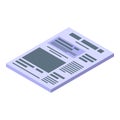 Newspaper journal icon, isometric style
