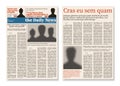 Newspaper journal modular construction with advertising information vector template