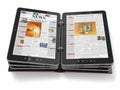 Newspaper or magazine from tablet pc. Royalty Free Stock Photo