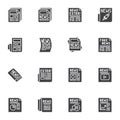 Newspaper news vector icons set Royalty Free Stock Photo