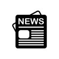 Black solid icon for Newspaper, news and blog