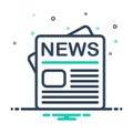 Black mix icon for Newspaper, news and blog