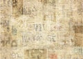 Newspaper with old grunge vintage unreadable paper texture background Royalty Free Stock Photo