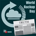 Newspaper page by date - World Backup Day