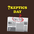 Newspaper page by date - Skeptics Day