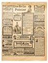 Newspaper pages antique advertising Used paper background