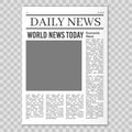 Newspaper pages template. News paper headline vector mockup. Tabloid journal simple background. Newsprint modern style Royalty Free Stock Photo