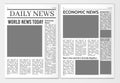 Newspaper pages template. News paper headline vector mockup. Tabloid journal simple background. Newsprint modern style Royalty Free Stock Photo