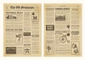 Newspaper Pages In Vintage Design