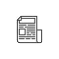 Newspaper publication line icon