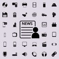 newspaper reader icon. Detailed set of minimalistic icons. Premium graphic design. One of the collection icons for websites, web d