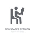 Newspaper readign icon. Trendy Newspaper readign logo concept on Royalty Free Stock Photo