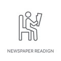 Newspaper readign linear icon. Modern outline Newspaper readign Royalty Free Stock Photo