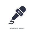 newspaper report icon on white background. Simple element illustration from music and media concept