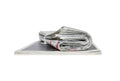 Newspaper roll and magazine on white background Royalty Free Stock Photo