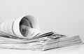 Newspaper rolled up Royalty Free Stock Photo