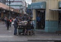 Newspaper salesman in downtown San Jose, Costa Rica Royalty Free Stock Photo