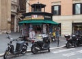 Newspaper shop in Rome, Italy