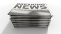 Newspaper Stack Breaking News Royalty Free Stock Photo