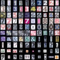 Newspaper symbols and numbers Royalty Free Stock Photo